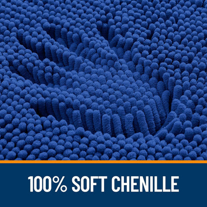 OLANLY Bathroom Rugs 30x20, Extra Soft Absorbent Chenille Bath Rugs, Rubber Backing Quick Dry, Machine Washable Bath Mats for Bathroom Floor, Tub and Shower, Home Decor Accessories, Royal Blue