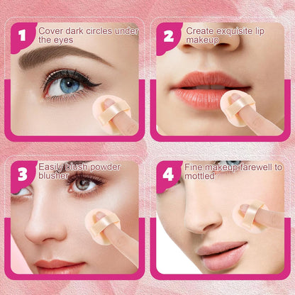 12 PCS Small Powder Puff Mini, Makeup Powder Puff Skin Color Soft Small Powders Puffs 1.5 Inches Powders Pact Microfiber Makeup Sponges Finger-Sized Makeuppuff for Women Beauty Blender Sponge