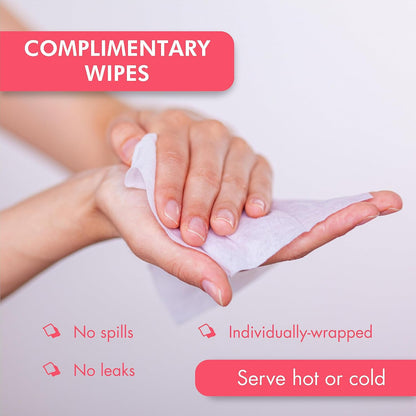 Diamond Wipes Pre-moistened Hand Wipes - “With Our Compliments” Logo 10x8” Extra Thick Lemon-Scented Pack of 500 Individually Wrapped Wet Wipes
