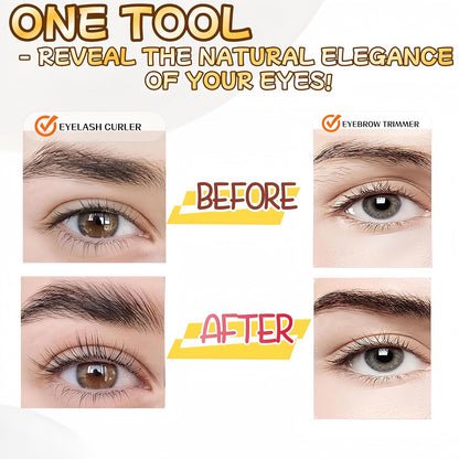 2025 Upgraded Heated Eyelash Curler - 2-in-1 USB Rechargeable Electric Eyelash Curler & Eyebrow Trimmer, Fast Heating in 6s, Anti-Burn Design, 24H Long-Lasting Effect, Perfect Gift for Women (White)