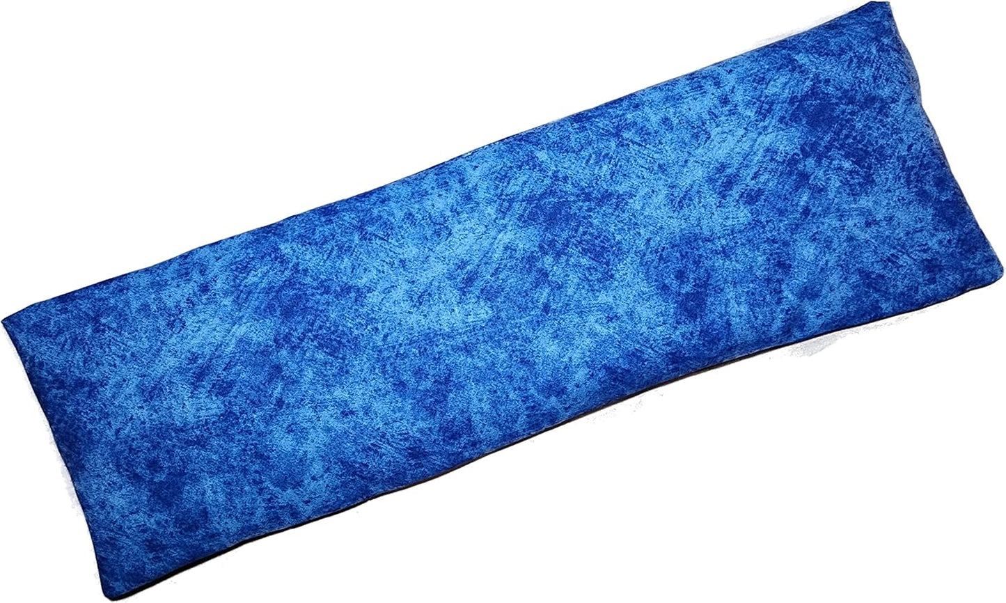 Microwavable Corn Filled Heating Pad and Cold Pack/Washable 100% Cotton Cover (Etched - Cobalt, 5.25in W x 17.25in L)