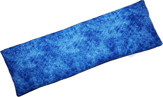 Microwavable Corn Filled Heating Pad and Cold Pack/Washable 100% Cotton Cover (Etched - Cobalt, 5.25in W x 17.25in L)