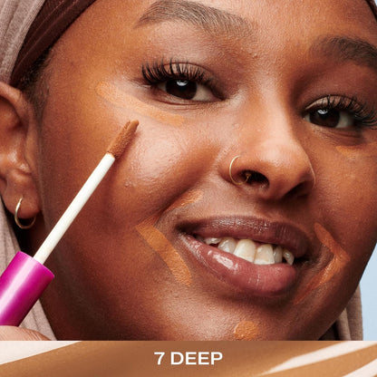 Lumene Under Eye Concealer - CC All-Over Hydrating Concealer with Medium Coverage - Multi-Tasking Under Eye Makeup Infused with Hyaluronic Acid with a Skin-Like Finish - 7 Deep (0.3 fl oz)