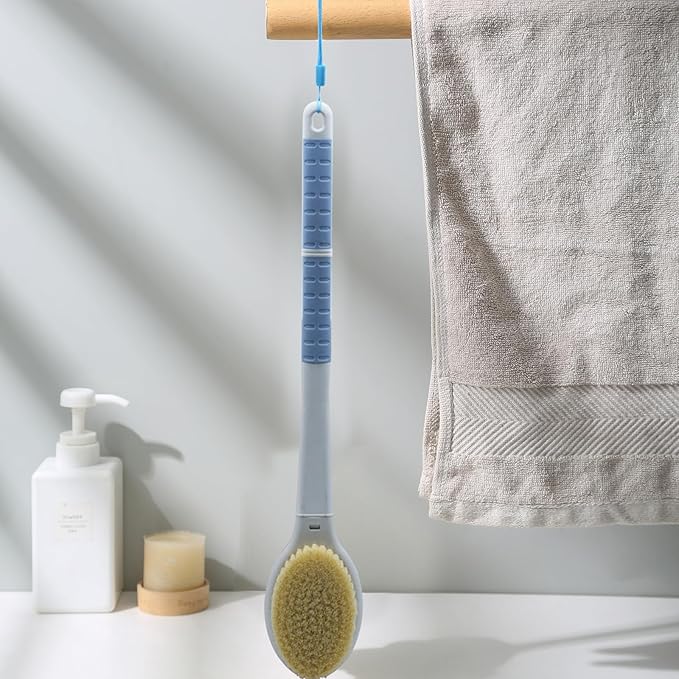 Shower brush with soft and