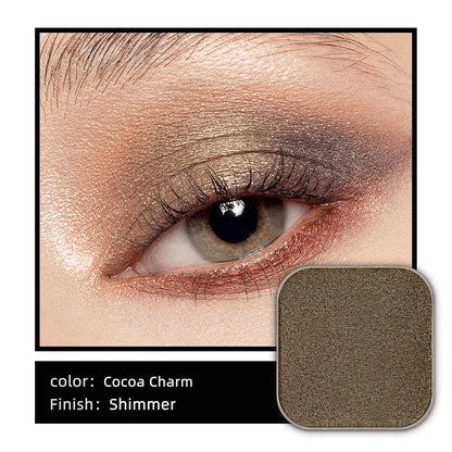 Magnetic Single Shimmer Bronze Eyeshadow with Metal Pan, Pressed Powder Refill, Ideal for Smoky Eye Makeup and DIY Empty Magnetic Palette (Cocoa Charm)