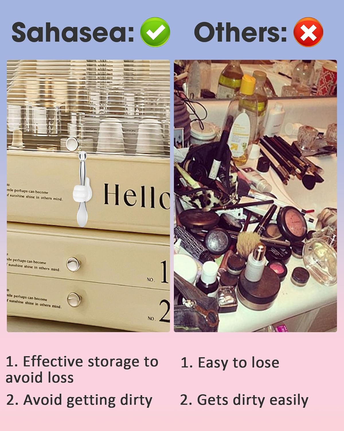 Metal Eye Cream Applicator Tool, Eye Roller for Eyes Puffiness Wrinkle, Facial Massager Tool for Skincare, Eye Cream Scraper Lift Wand Stick with Holder for Women Massager Gift Silver