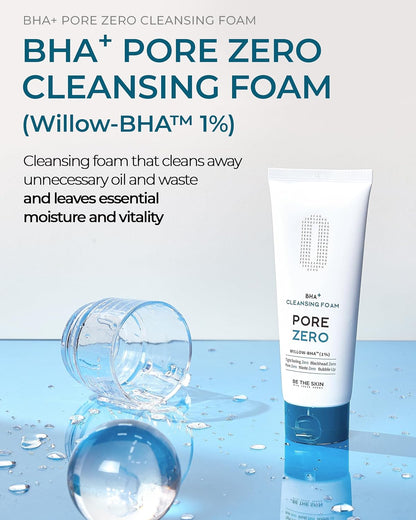 [Be the Skin] BHA+ Pore Zero Cleansing Foam 5.07 fl oz / 150 ml | Face wash cleanser for pore care and sebum control | For sensitive and combination skin