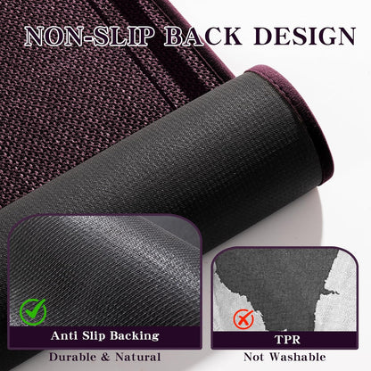 chakme Bathroom Rugs Mat 24x17, Ultra Thin Non Slip Bath Mat Small Quick Dry Absorbent Bath Mat for Bathroom Floor, (Dark Purple, 24"x17")