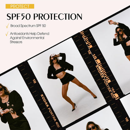 Vacation Studio Tone SPF 50 Sunscreen Bronzing Drops For Face, Sunkissed Skin Bronzer, Makeup-Friendly Tan Drops, Non-Comedogenic, Broad Spectrum Sun Block, Vegan & Cruelty-Free, 1 Fl. Oz.