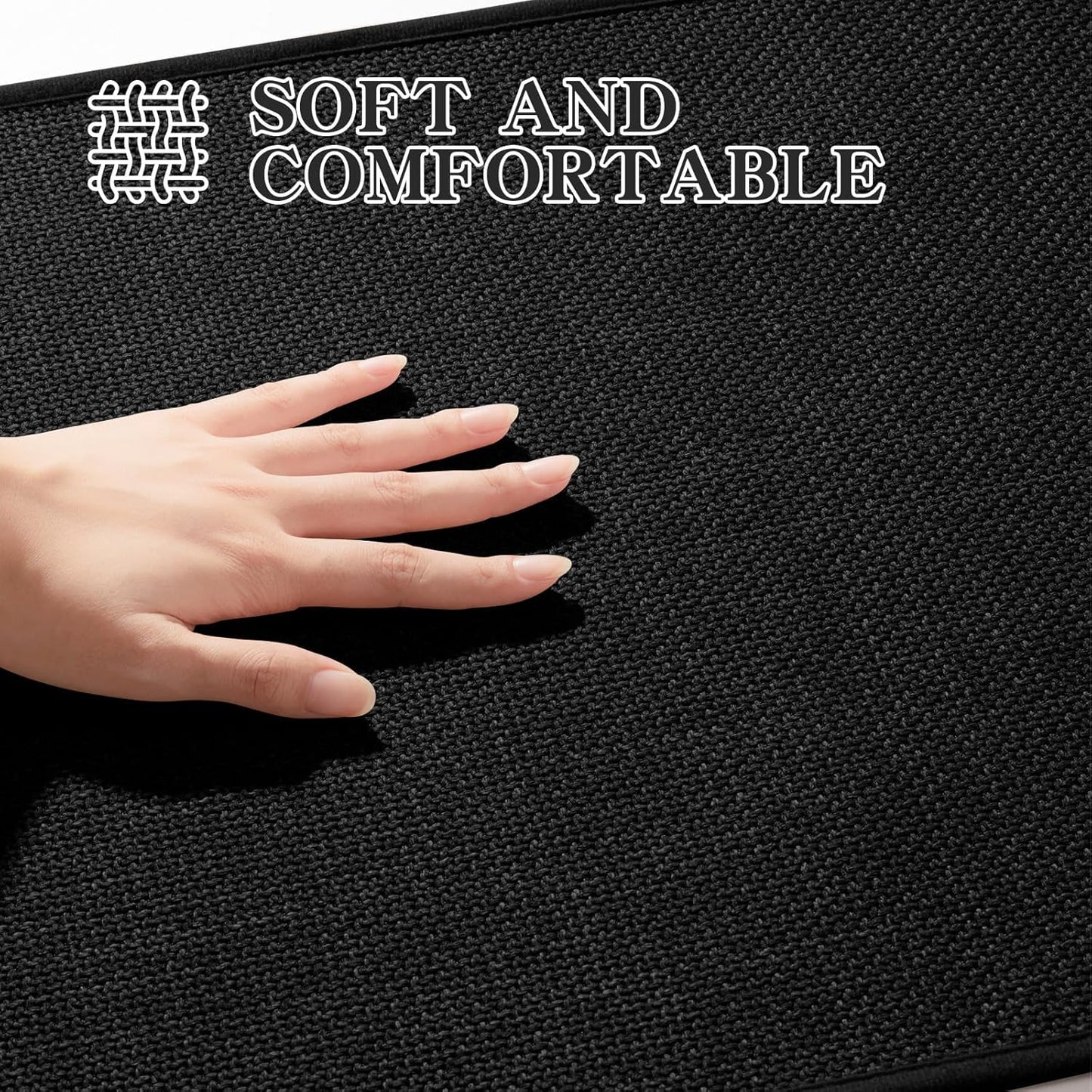 chakme Bathroom Rugs Mat 59x17, Ultra Thin Non Slip Bath Mats Runner Quick Dry Absorbent Bath Mat for Bathroom Floor, (Black, 59"x17")