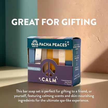 Pacha Soap Co. Bar Soap, Pacha Peaces, Uplift & Calm Bundle, 2-Pack (4 oz ea) - Premium, Handcrafted, Hydrating, Natural Face Wash, Hand Cleanser, Body Wash, Soothing Essential Oils