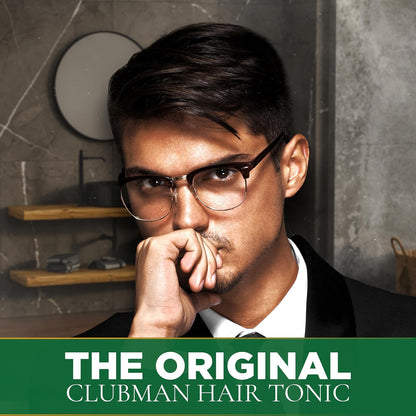 Clubman Pinaud Hair Tonic for Men – Classic Greaseless Hair Tonic for Hair Growth, Strengthening Scalp Treatment, 12.5 fl oz