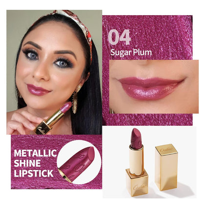 Oulac Metallic Lipstick Set- Dark Lipcolor with Moisturizing Formula, Vegan Beauty, Full-Coverage Lip Color, Christmas Gifts for Women, 4.3g X 3PCS