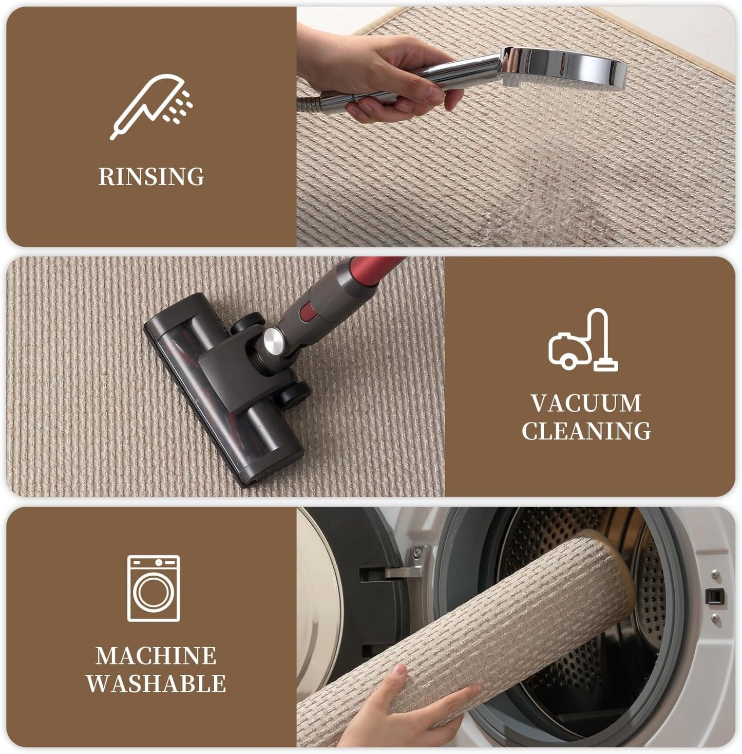 RESARE Non Slip Bath Mat - Machine Washable Bathroom Rugs, Super Absorbent Bath Mat Quick Dry Bathroom Mat, Bath Rugs Ultra Soft Rugs for Bathroom Floor, 24"x35" Beige