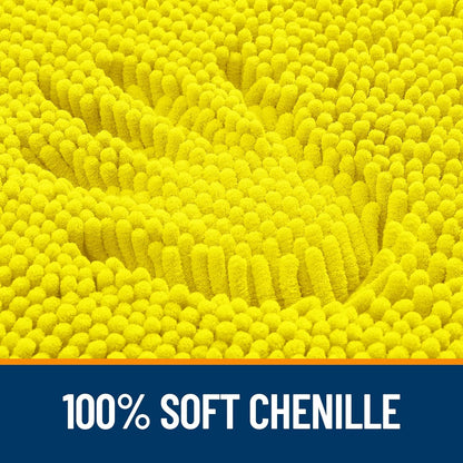 OLANLY Bathroom Rugs 30x20, Extra Soft Absorbent Chenille Bath Rugs, Rubber Backing Quick Dry, Machine Washable Bath Mats for Bathroom Floor, Tub and Shower, Home Decor Accessories, Lemon Yellow