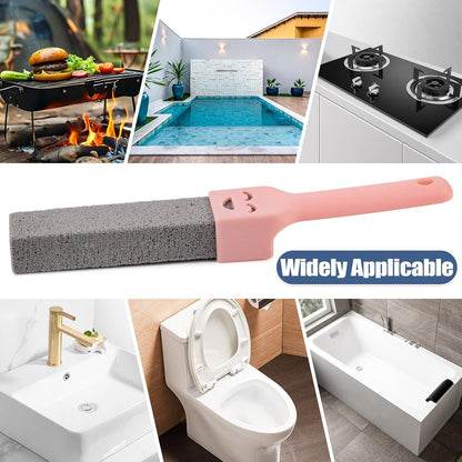 Navona 34 Pack Pumice Stone Scouring Sticks with 3 Universal Handles, Grey Pumice Stone for Cleaning Toilets, Bathrooms