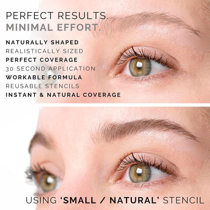 Dual-Color Eyebrow Stamp Stencil Kit with 9 Reusable Eyebrow Stencils for Professional Brow Stamping Shaping Kit and Instant Long Lasting Filling and Waterproof Tinting Definer