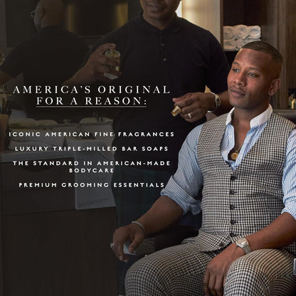 Caswell-Massey Newport Men’s Bar Soap, Sophisticated Marine Scent, Moisturizing Natural Body Wash for Bath, Face & Hands, Triple-Milled with Essential Oils, Plant-Based & Cruelty-Free, 5.8 oz