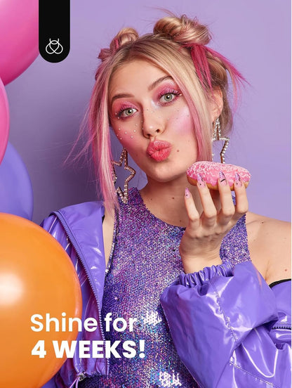 Beetles Glitter Gel Nail Polish 6 Colors Orange Gold Hot Pink Blue Shimmer Silver Colors Sparkly Shiny UV LED Nail Lamp Gel Polish Kit for Home DIY Nail Designs