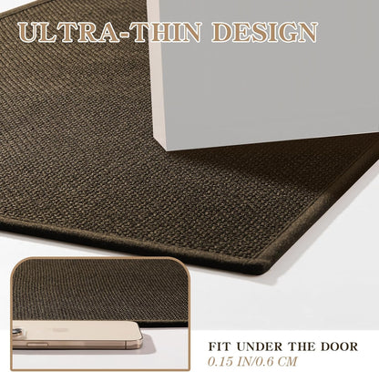 chakme Bathroom Rugs Mat 32x17, Ultra Thin Non Slip Bath Mat Quick Dry Absorbent Bath Mat for Bathroom Floor, (Brown, 32"x17")