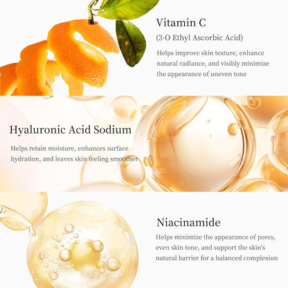 Premium 5X Vitamin C Korea Serum for Face 30ML,Hydrating Faical Essence,Hyaluronic Acid, Centella For Dull Facial Skin,Uneven Tone,Fine Lines,Pores (1 Serum)