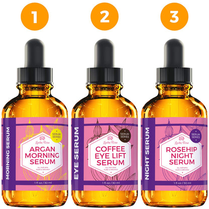 Leven Rose Coffee Bean Caffeine Serum for Eyes 1 oz - Anti-aging Caffeine Eye Serum - Organic Under Eye Serum - Eye Serum for Puffy Bags Under Eyes