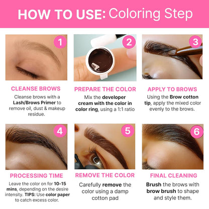 Korean At Home Eye Lash Lift and Tint Kit Professional Brow Lamination and Tint Kit Eye Lash Tint Kit Black Eye Brow Tint Kit