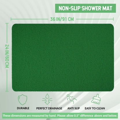 Non-Slip Bathtub Mat, Anti Slip Shower Mat, Fast Drying Bathtub Mats, Foot Scrubber Mat, Anti Slip Mat for Tub, Floor, Bathroom, Kitchen, Home, Hotel (Dark Green 36"×24")
