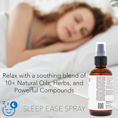PURA D'OR 3.38 Oz Sleep Ease Spray – Relaxing Mist with Botanical Extracts – Infused with Melatonin, Magnesium & GABA – Supports Tranquility & Relaxation