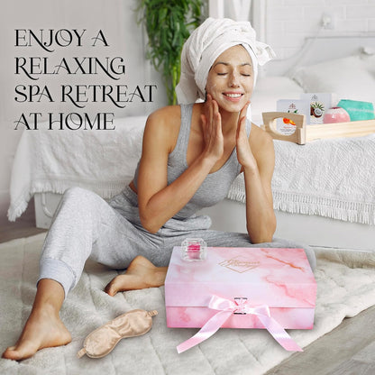 Luxury Spa Gift Set for Women - 9 Piece Self Care Package for Women, Birthday Gifts for Women - Full Size Spa Set with Plant-Based Superfoods, Minerals, & Vitamins - Gifts for Her Box