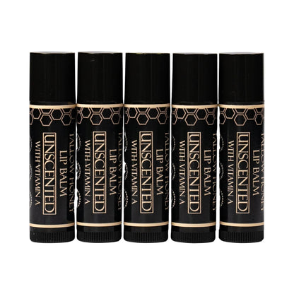 Tallow Lip Balm (5 Pack) - Hydrating With Organic Italian Olive Oil, Pure Grass Fed Tallow, and Beeswax - Long Lasting Lip Therapy (Unscented)