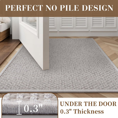 RESARE Non Slip Bath Mat - Machine Washable Bathroom Rugs, Super Absorbent, Quick Dry, Ultra Soft, 17"x30", Light Grey