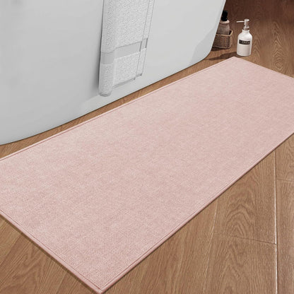 chakme Bathroom Rugs Mat 59x25, Ultra Thin Non Slip Bath Mat Large Quick Dry Absorbent Bath Mat for Bathroom Floor, (Pink, 59"x25")