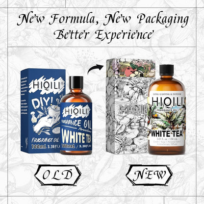 HIQILI White Tea Fragrance Oil for Essential Oil Diffuser, DIY Candle & Soap Making, Blend to Perfume & Air Freshener Spray - 5.07 Fl Oz