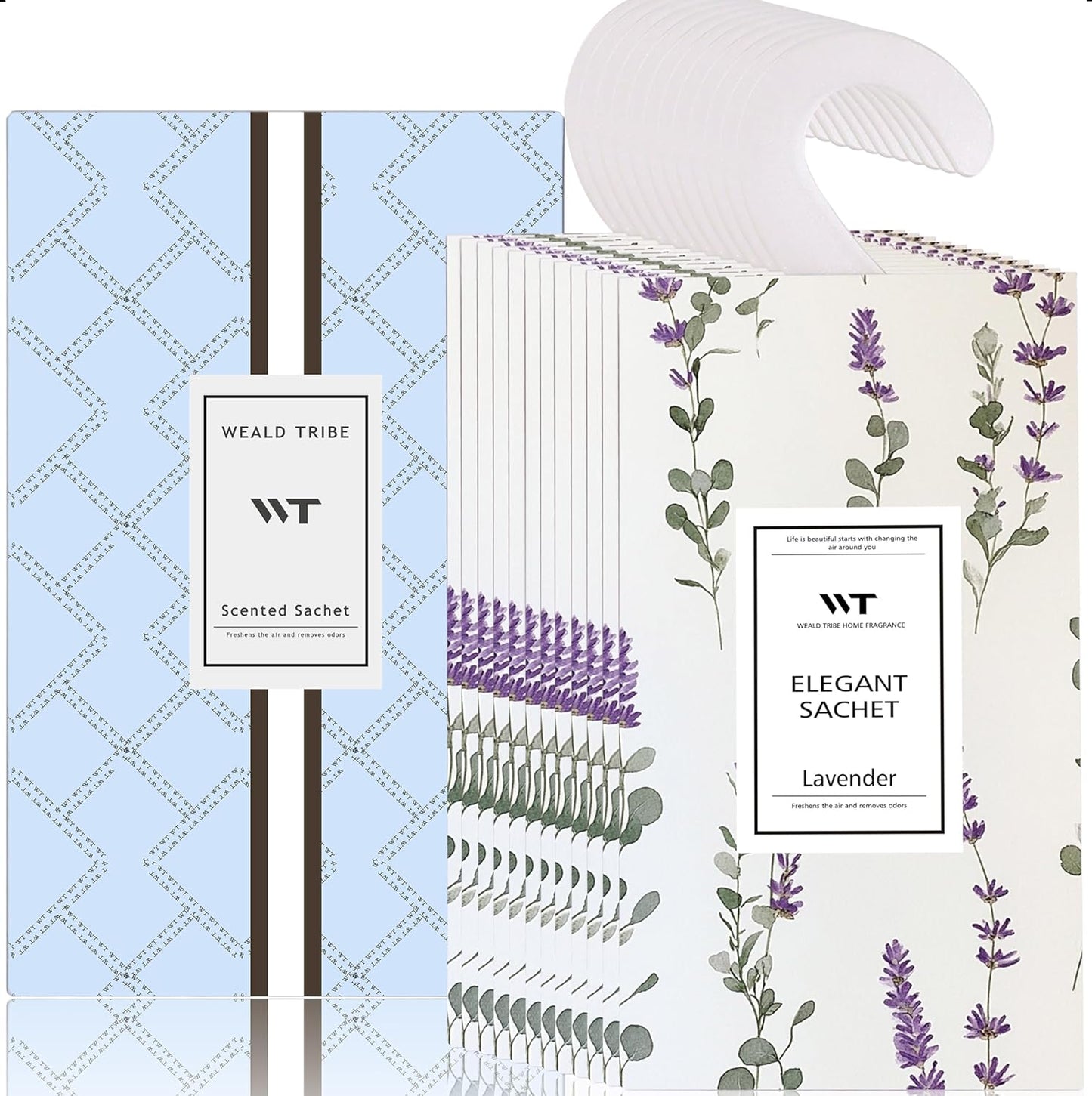 WEALD TRIBE 12 Packs Large-Bag Eucalyptus & Lavender Scented Sachets for Closet and Drawer Deodorizer Home Fragrance | Air Freshener Long Lasting Large Sachets Bags Hanging