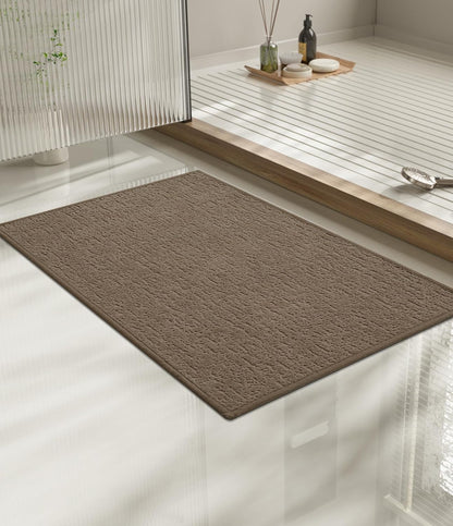 chakme Bathroom Rugs Mat 24x17, Ultra Thin Non Slip Bath Mat Small Quick Dry Absorbent Bath Mat for Bathroom Floor, (Coffee, 24"x17")