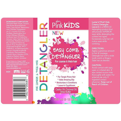 Luster's Pink Kids Easy Comb