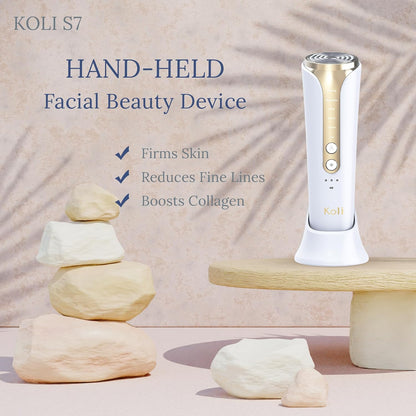 Skin Firming Facial Massager, 6-in-1 Beauty Device for Home Use, 5-Level Skin Rejuvenation and Toning Tool for a Radiant Glow