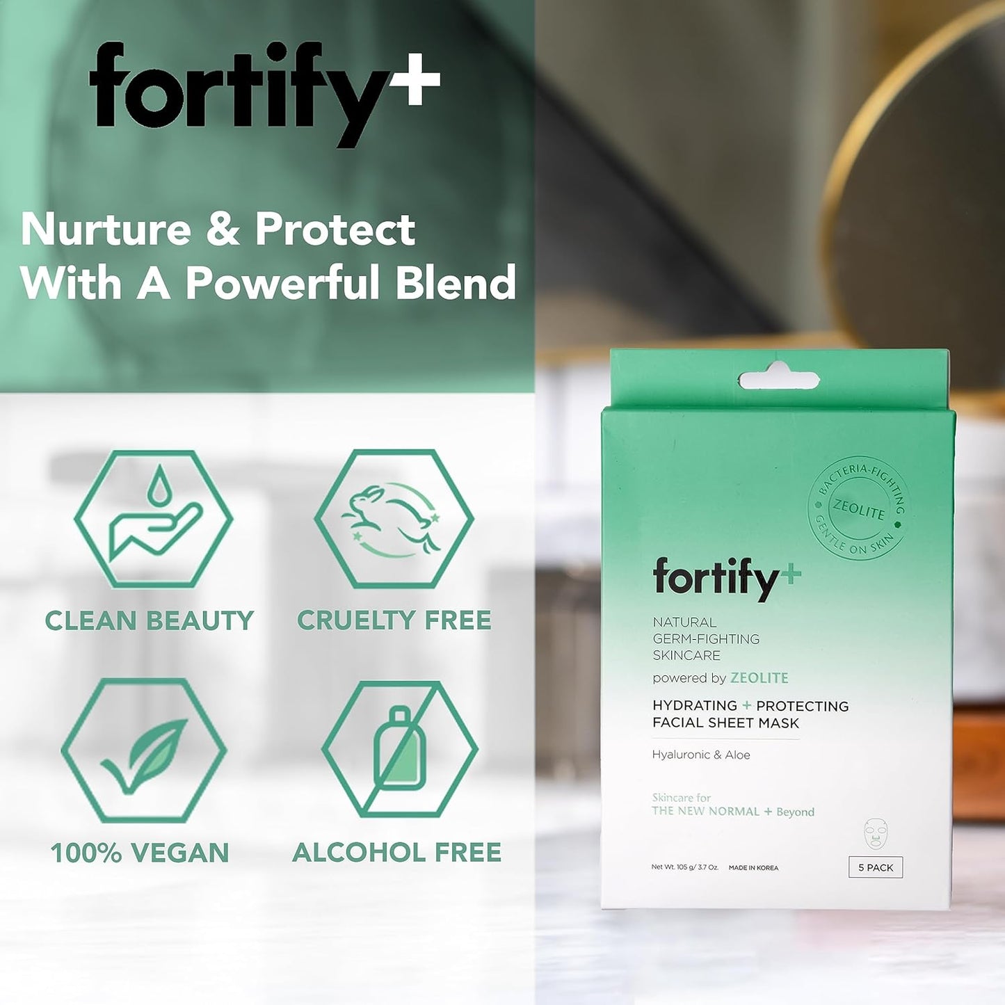 Fortify Under Eye Pads - Moisturizing & Anti Aging | Rejuvenates + Protects Skin | Clean Beauty | Made in Korea - 5 Pairs