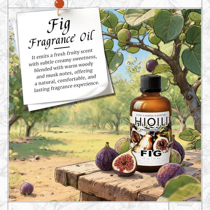 HIQILI Fig Fragrance Oil for Hotel Scent Diffuser, Candle & Soap Making Kit, Add to Skin Care, Bath & Body Products - 1 Fl Oz