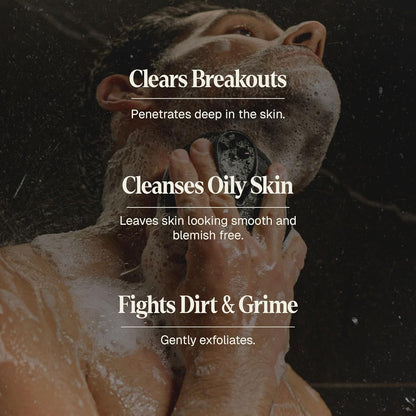 Black Wolf Men’s Charcoal Powder Face Wash, 5 Fl Oz - Facial Cleanser Removes Unwanted Impurities from Your Skin and Soothes Irritation