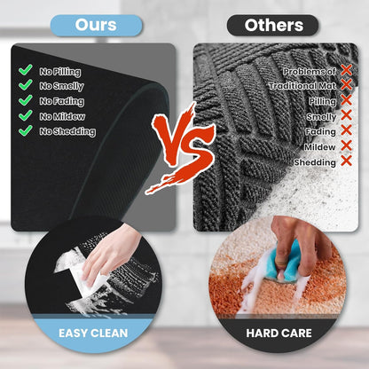 Diatomaceous Earth Bath mat Bathroom Rugs Super Absorbent Quick Dry Non Slip Bath Mat Thin Bathroom Floor Mats Fit Under Door-Shower Rug for in Front of Bathtub Shower, Black, 15.7"*23.6"