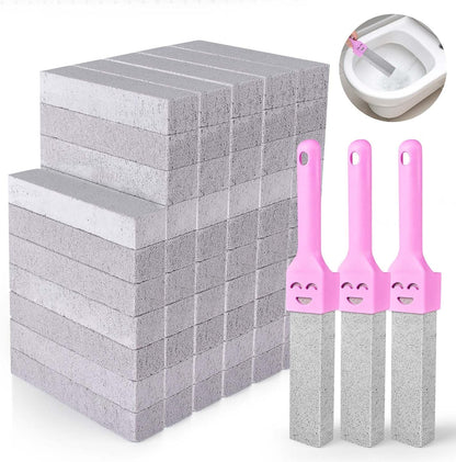 CONLI 60 Pack Pumice Stone with 3 Handle for Toilet Cleaning Bowl, Pumice Stone Toilet Bowl Cleaner Remove Toilet Bowl Hard Water Rings Suitable for Cleaning Toilet Bathroom Kitchen Sink