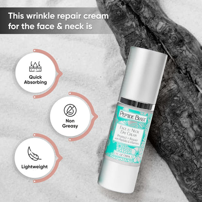 Peptide Blast DAY CREAM Packed with Collagen Peptides, and Vitamins C & E – For Face & Neck - 1oz.