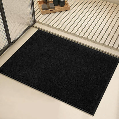 Bath Mat-Non-Slip Bathroom Floor Mats-Absorbent Quick Dry Low Pile Bathroom Rugs Fit Under Door-Bath Rug for Sink,Bathtub,Shower Room,24"×36",Black