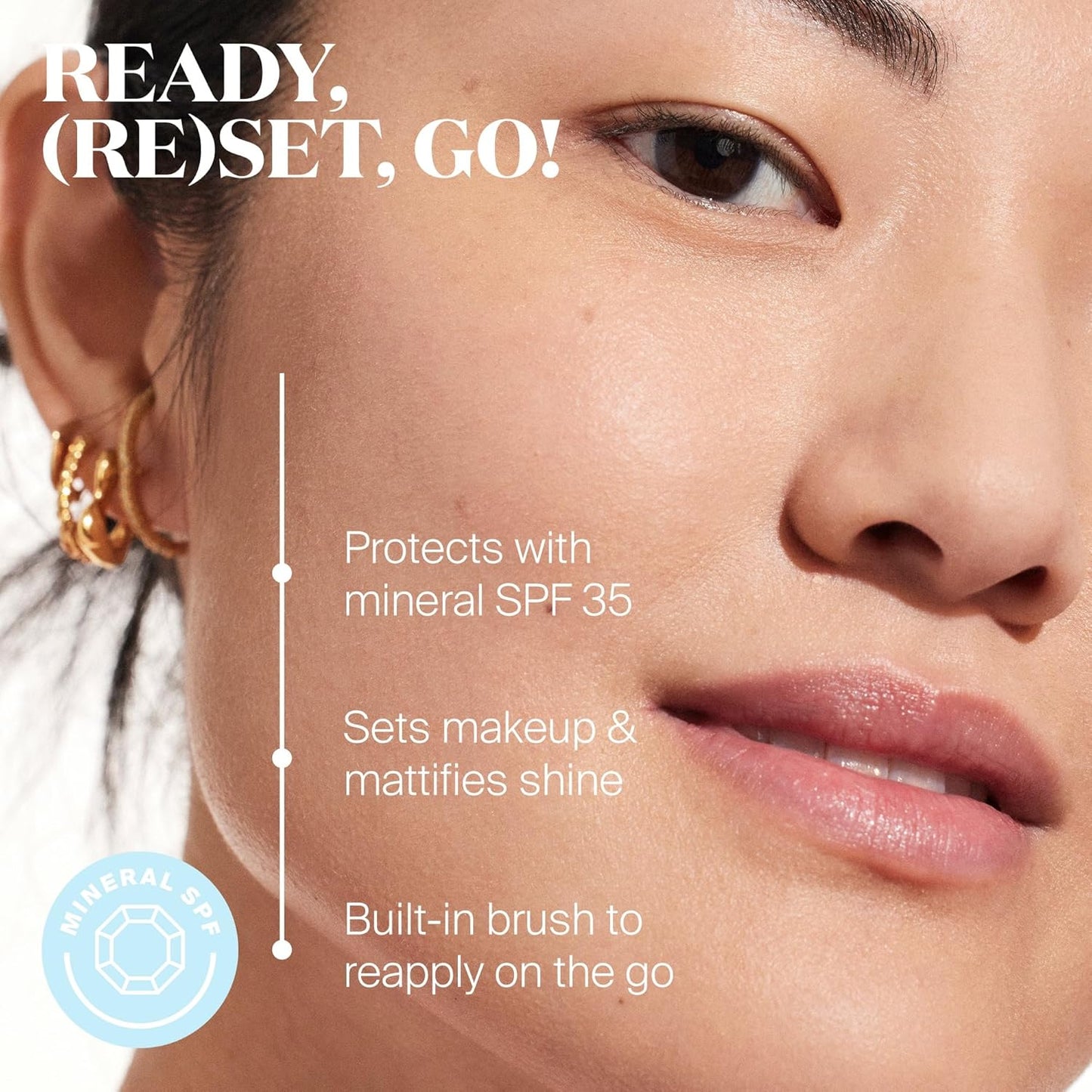 Supergoop! (Re)setting 100% Mineral Powder, Translucent - 0.15 oz - Makeup Setting Powder + Broad Spectrum SPF 35 PA+++ Sunscreen - With Ceramides, Olive Glycerides & Coated Silica Spheres