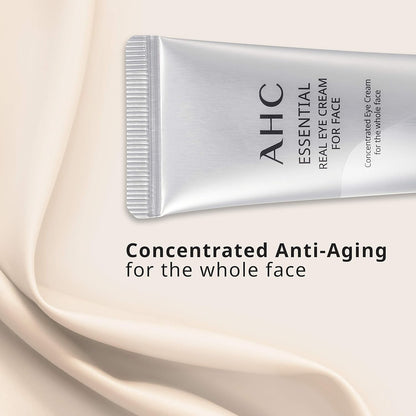 AHC Aesthetic Hydration Cosmetics Facial Moisturizer Essential Eye Cream for Face AntiAging Hydrating Korean Skincare OZ, 0.33 Ounce