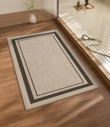 chakme Bathroom Rugs Mat 32x17, Ultra Thin Non Slip Bath Mat Quick Dry Absorbent Bath Mat for Bathroom Floor, (Light Beige, 32"x17")