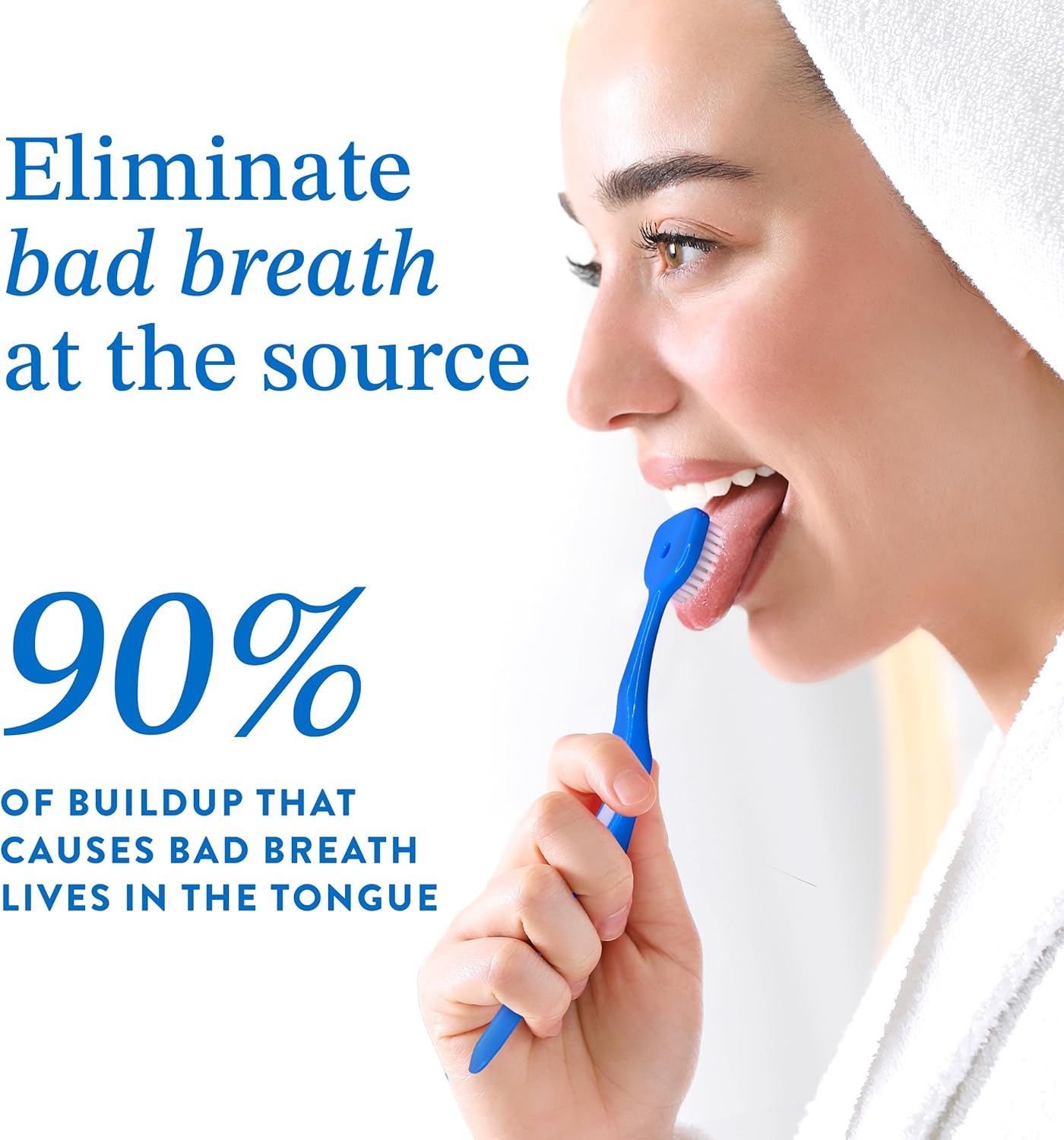 Mouthology Tongue Brush & Tongue Scraper (Combo Pack), Reduce Bad Breath & Improve Oral Hygiene, Tongue Scraper Brush for Adults Ergonomic Handle & Protective Cap, Tongue Cleaner