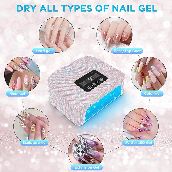 Cordless uv nail lamp, rechargeable